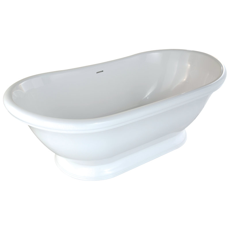 Georgetown 70'' L Freestanding Soaking Bathtub, Glossy White