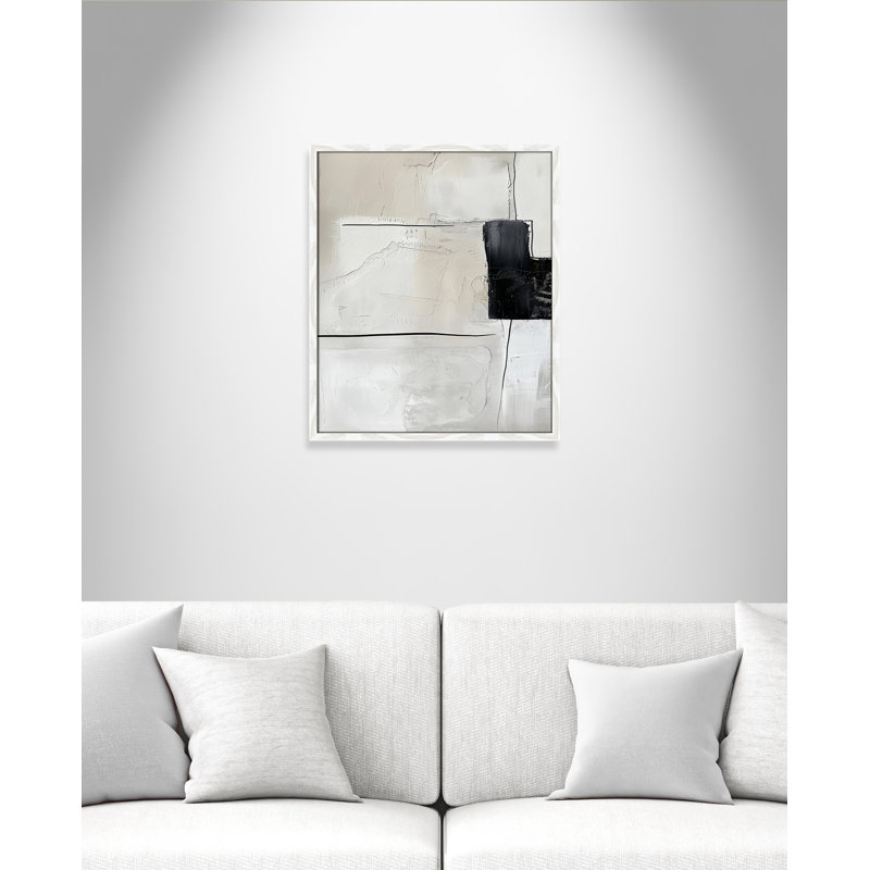 «Neutral Balance I Print» par Lazar Studio, L 21,5 po x H 25,5 po, Impression encadrée, White Woodgrain