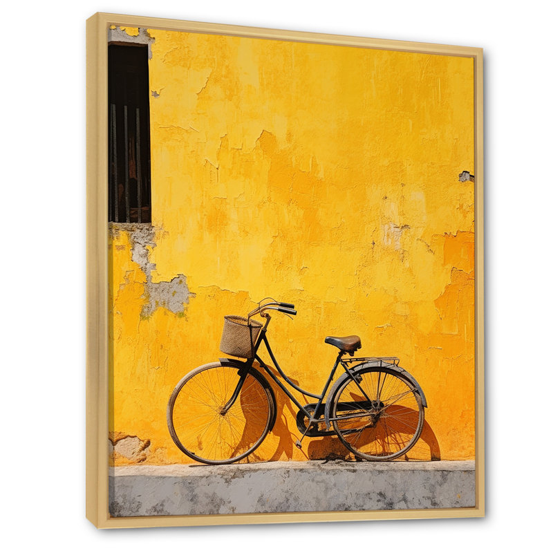 Lemon Leisure, bicyclette sur toile, H 44 po x l 34 po x P 1,5 po, Cadre naturel flottant