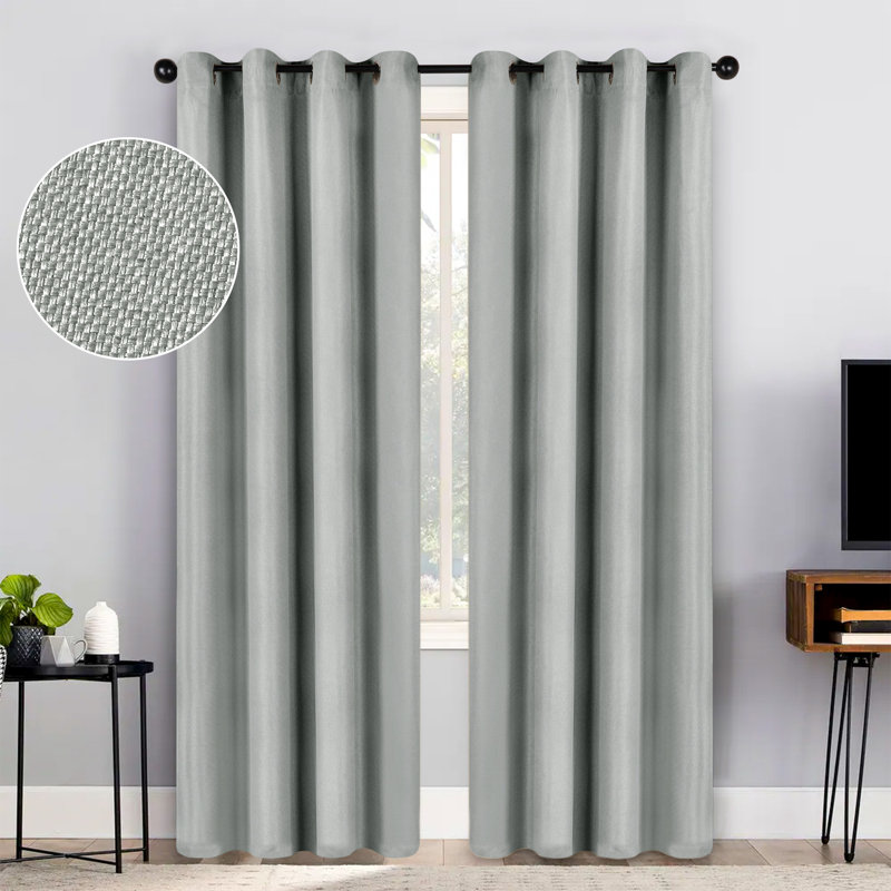 Panneaux de rideaux obscurcissants et isolants en polyester, L 52 po x L 108 po, Chrome chrome