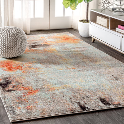 Lasley Abstract Cream/Orange Area Rug