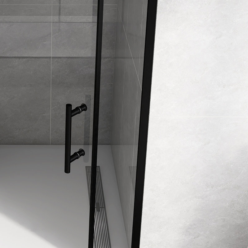 28 "W X 72"H Pivot Shower Door In Matte Black