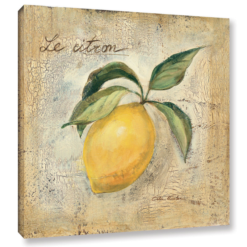 Le Citron - Painting on Canvas, Wrapped Canvas, 14" H x 14" W x 2" D