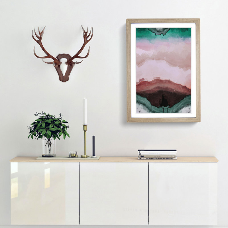 Meditation in Abstract - Picture Frame Graphic Art Print, 48cm H x 36cm W x 2cm D, Oak Framed
