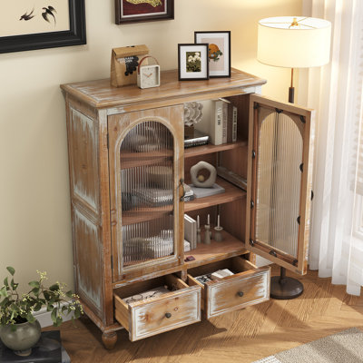 Farmhouse Storage Cabinet, Rustic Freestanding Buffet Cupboard with Shelves for Living Room, Dining Room