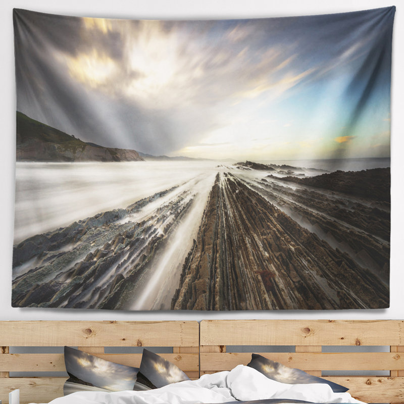 Artful en polyester mer côte atlantique en tapisserie avec accessoires suspendus inclus, H 50 po x l 60 po