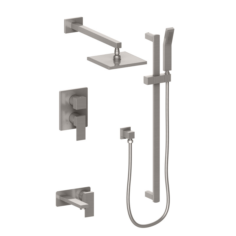 Bliss Complete Shower System with Rough-in Valve, Brushed Nickel