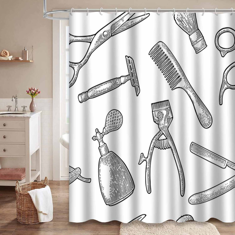 Rideau de douche imperméable à l'eau avec 12 crochets, L 72 po x l 72 po