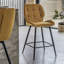 Skopelos Upholstered Counter Stool with Metal Frame-351232434