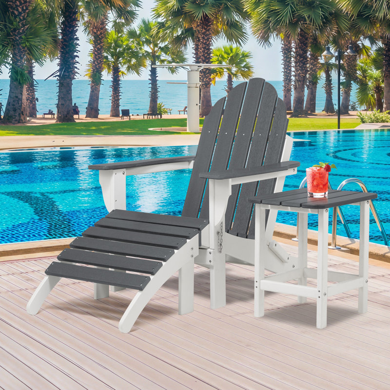 High-Density Polyethylene (HDPE) Outdoor Ottoman, Gray