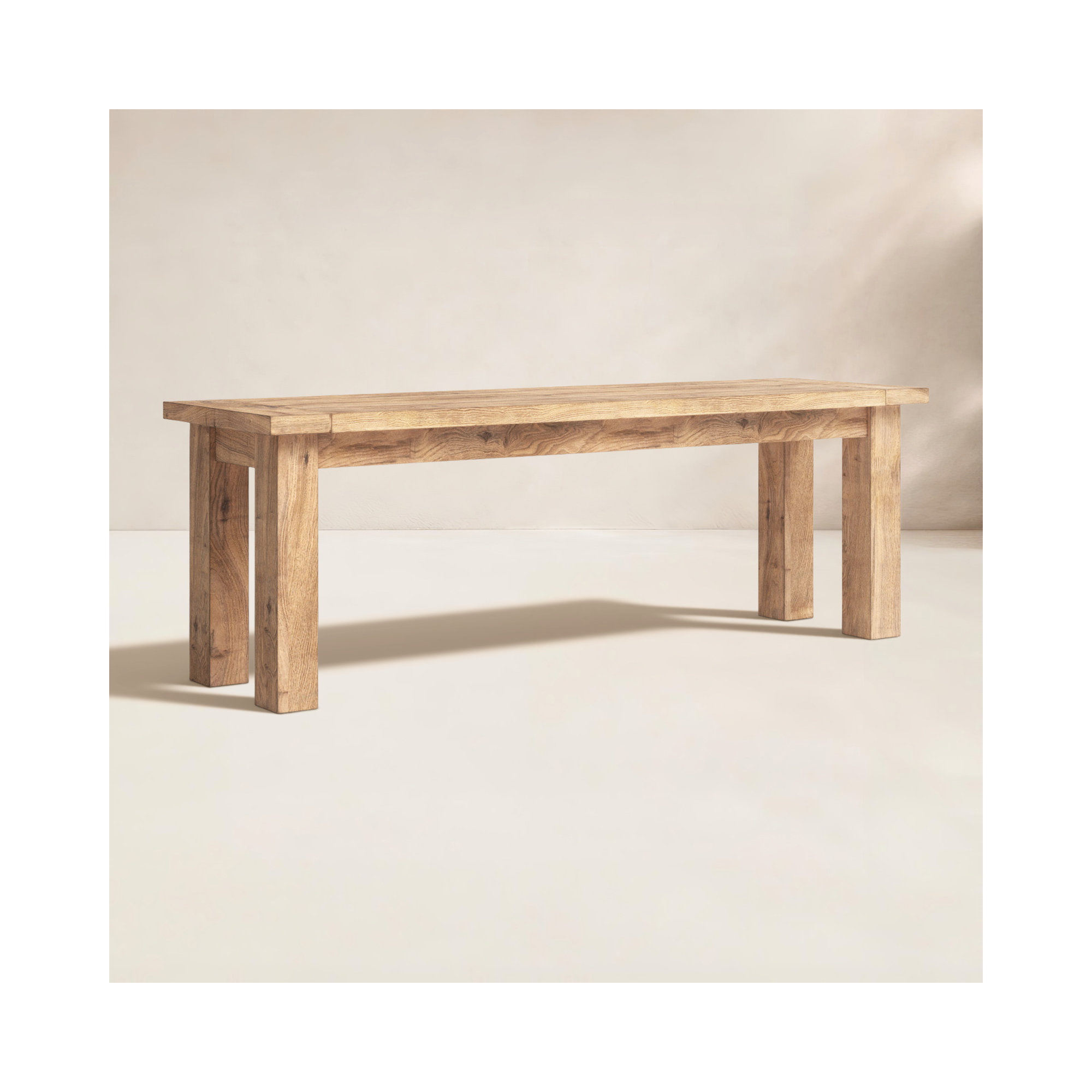 Bedwell Teak Outdoor Bench, 17.7" H x 51.2" W x 15.7" D