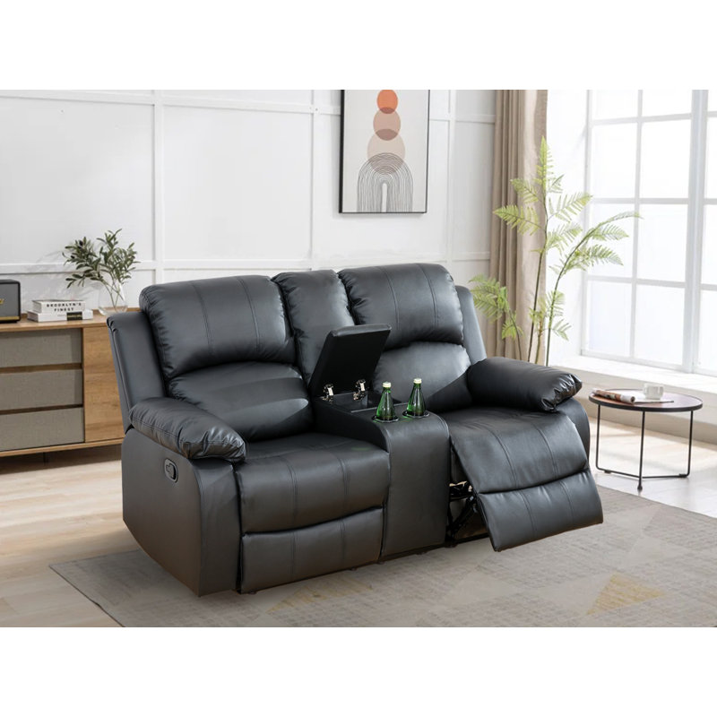 Larain Recliner, Black Cotton Blend