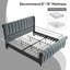 Lit plateforme tapissier avec tête de lit capitonnée et tête de lit capitonnée, tête de lit à oreilles en velours, structure en métal et support à lattes en bois, aucun sommier nécessaire, assemblage facile, silencieux-795551914-795551915