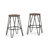 Simeon Metal Industrial Stool with Solid Wood Seat, Hairpin Legs, and Footrest (Set of 2)-1099149095-1077839612-1077839614