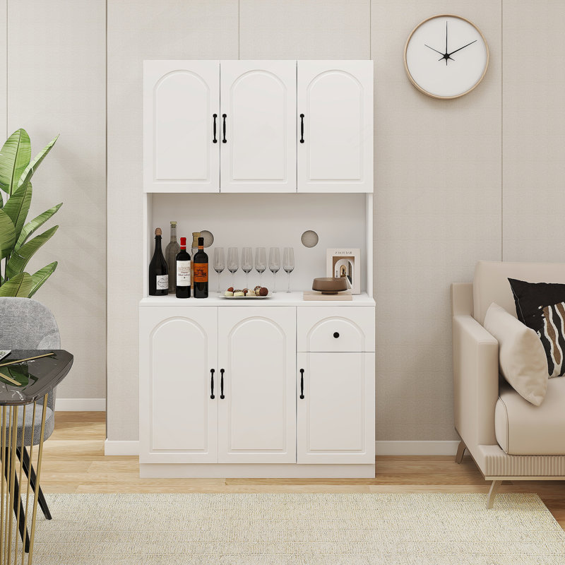 Armoire de rangement 71 po avec comptoir pour four à micro-ondes 71 po