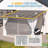 White Hard Top Lean To Gazebo Pergola With Curtains And Mosquito Netting-123829706