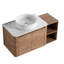 Meuble-lavabo de salle de bain avec lavabo d'art en céramique 42 po, 1 tablette de rangement, 2 portes à fermeture en douceur, contreplaqué - pratique et fonctionnel
