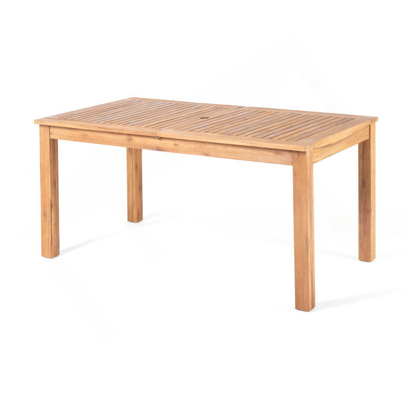 Table de salle à manger d'extérieur extensible en bois d'acacia, naturel