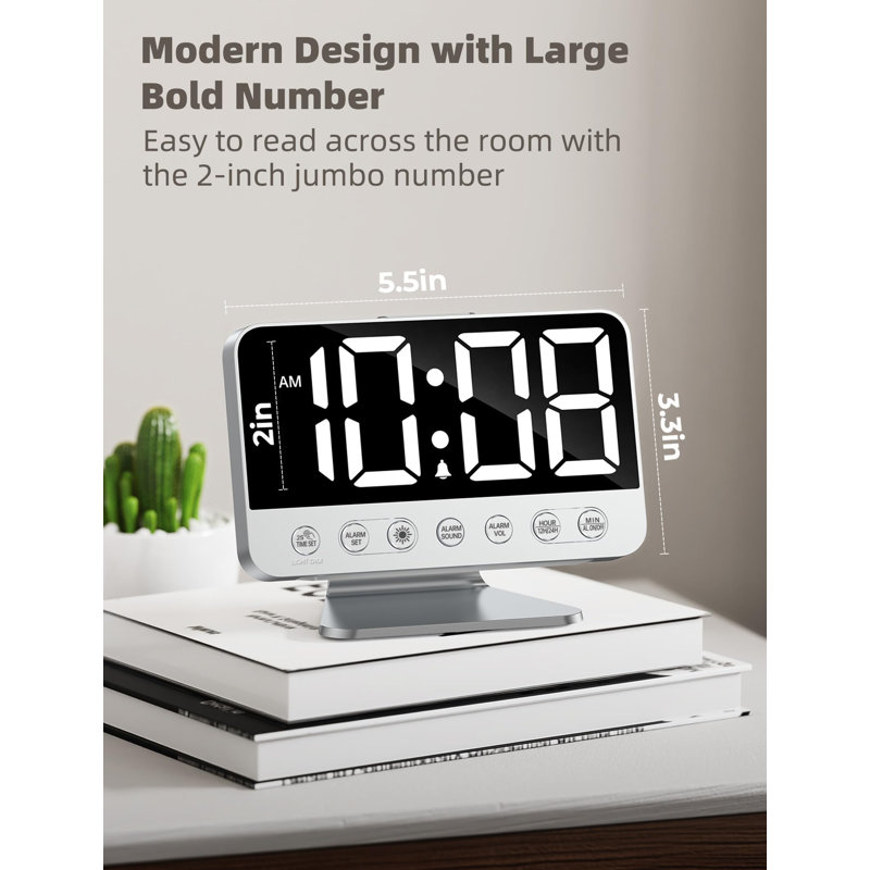 Digital Alarm Clock With Eye-Catching Numbers And Adjustable Brightness, Making It Easy To Read The Time In The Room