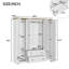 Armoire penderie 4 portes avec 2 tiroirs-436873600