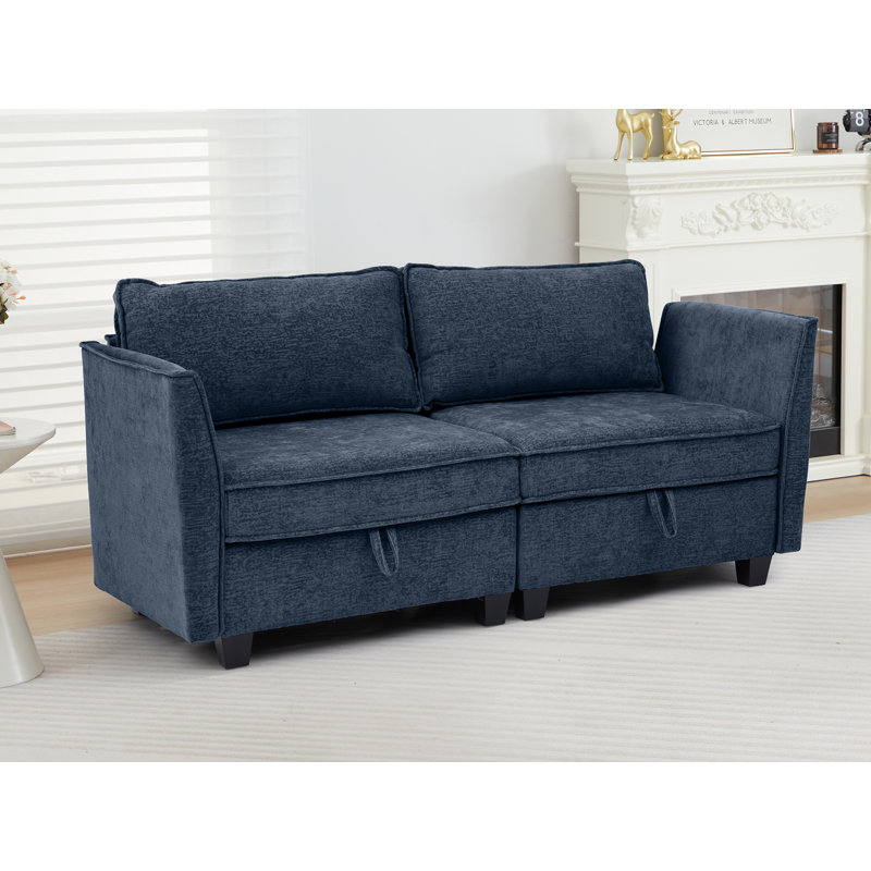 Jukka 66'' Upholstered Loveseat, Blue