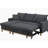 Colton 84.25" Dark Gray Woven Reversible Sleeper Sectional Sofa with Storage Chaise
