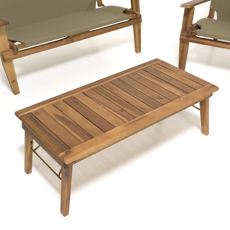 Roan Rectangular Acacia Folding Outdoor Coffee Table , cm W cm D, 93" H x 127" L x 88" D