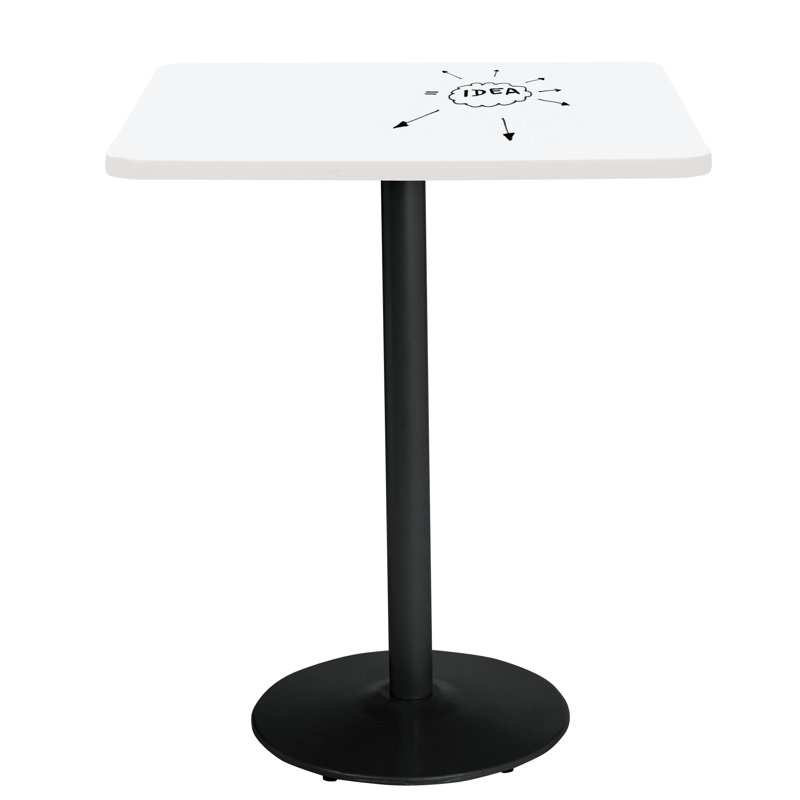 Table carrée pour salle de pause, Noir, H 41 po x L 30 po x L 30 po