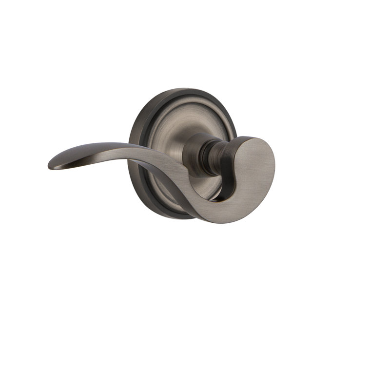 Classic Rosette Privacy (Bed & Bath) with Manor Lever, Antique Pewter, Right, 2.375"