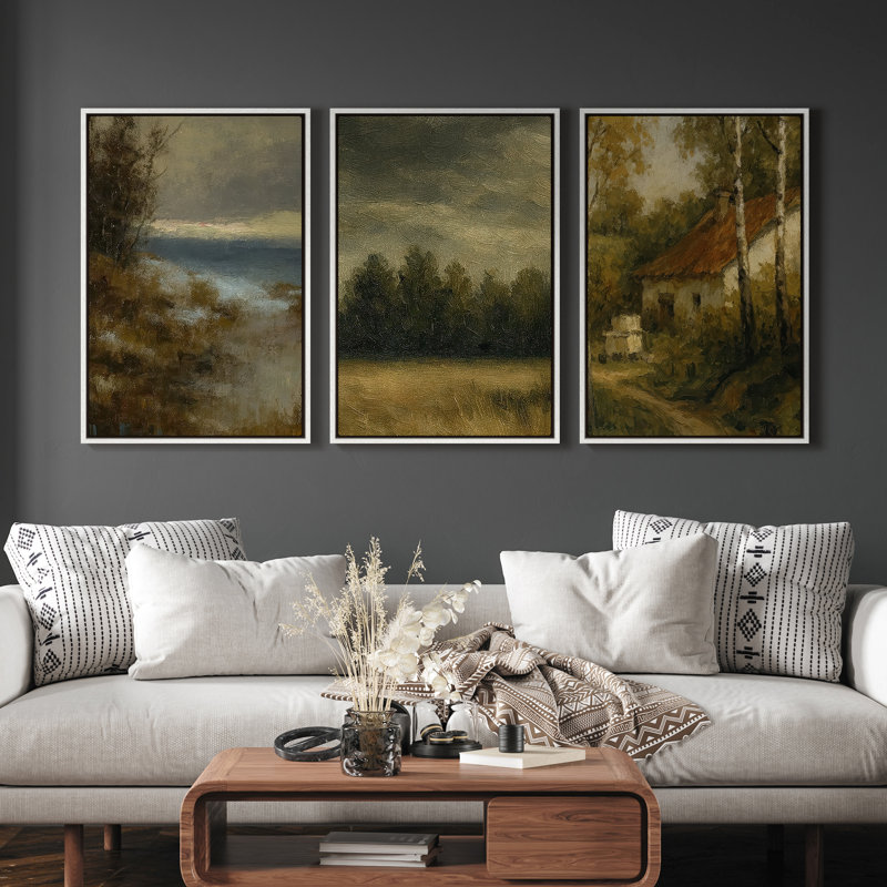 Art mural encadré sur toile, rétro muraux abstraits pour chambre à coucher, H 24 po x l 16 po, Blanc