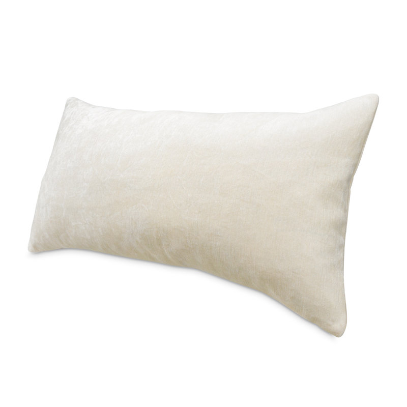 Cream Chenille Rectangular Feather Throw Pillow