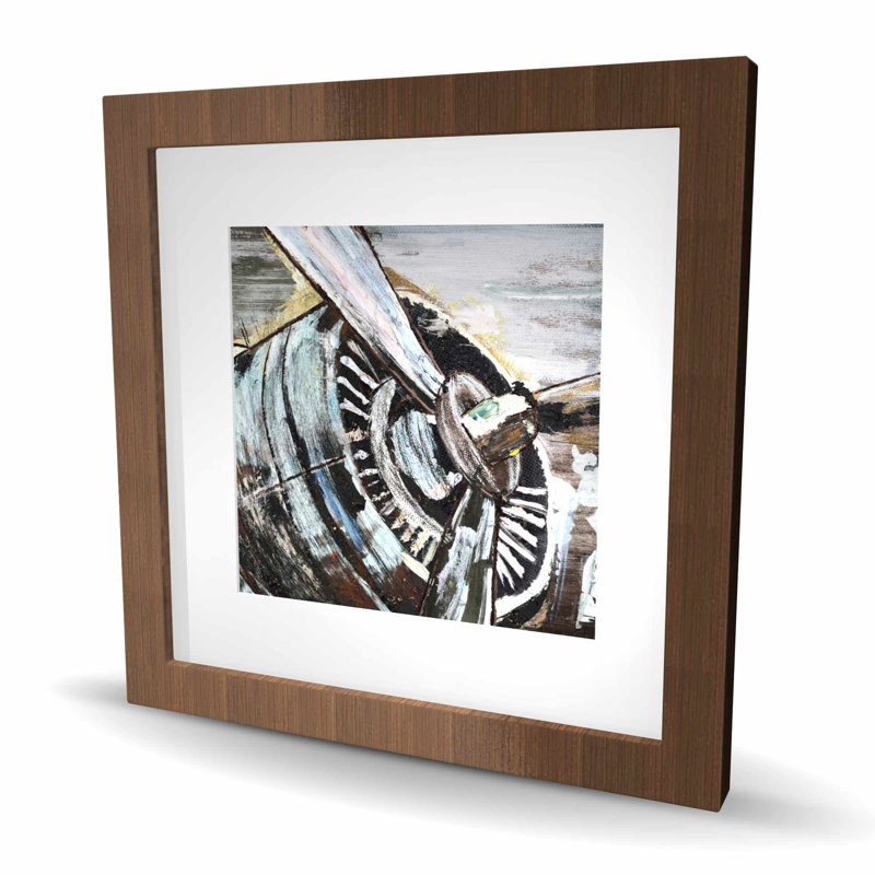 Reproduction d'hélice d'avion - Art encadré mat