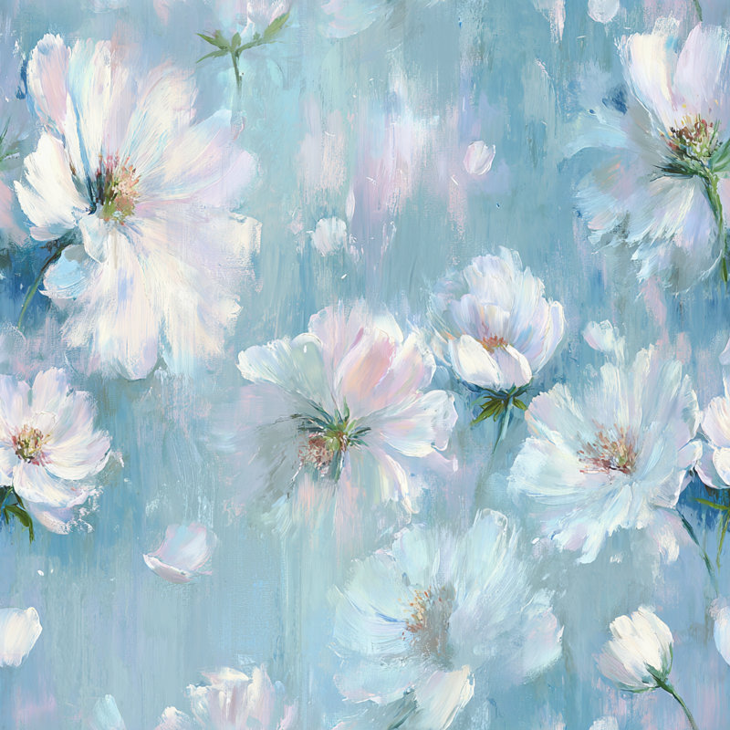 Papier peint floral, peinture murale abstraite