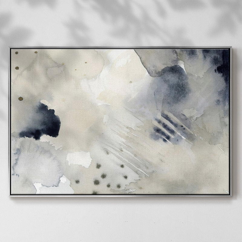 «Dried Bergamot in Mist III», toile tendue avec châssis, H 27 po x l 41 po x P 2 po, Encadrement argenté