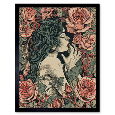 Lippert Kiss From A Rose Pastel Red And Green - Single Picture Frame Print