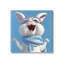 «Happy Rabbit in Blue» par Roozbeh, reproduction d'art sur toile tendue-1477600757