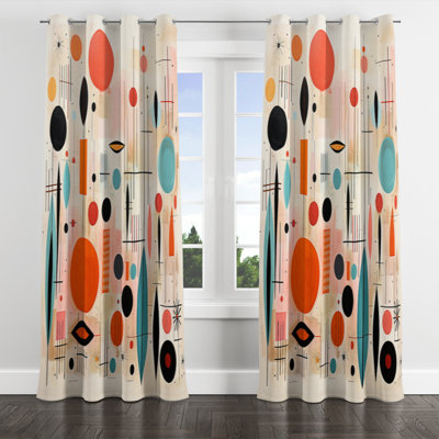 Rideau occultant avec œillets Tomohiko Mid-Century Whimsical Wonders IV - Mid-Century