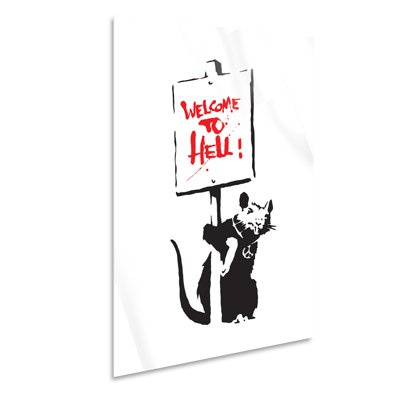 Welcome To Hell by Banksy - No Frame Print on Plastic / Acrylic