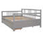 Lit de jour double en bois avec deux tiroirs, structure en pin robuste, conception multifonctionnelle pour la vie et le sommeil-410021578