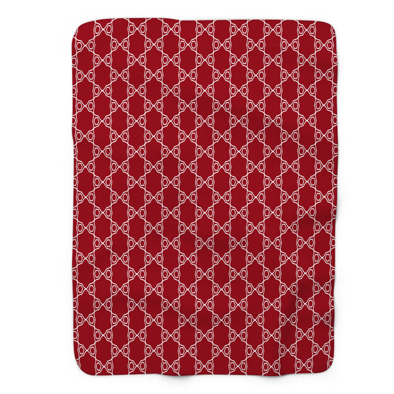 Ruby Geometry - 1 Piece Premium Sherpa Blanket 0211, 50" W x 60" L