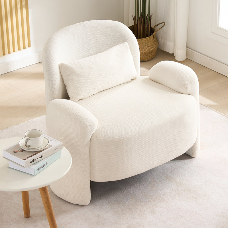 Fauteuil d'appoint moderne surdimensionné 37,2 po, Beige