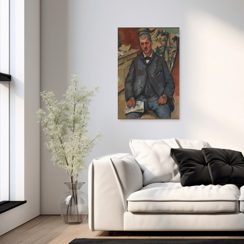 Homme assis, 1898-1900, portrait abstrait impressionniste contemporain, estampe murale, H 36 po x l 24 po