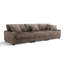 3 - Piece Upholstered Faux Rabbit Fur Flannel Modular Sectional Sofa with Armrests & Throw Pillows-426437395