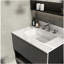 Comptoir de meuble-lavabo en marbre 31 po, comptoir blanc avec trous pré-percés, comptoir de salle de bain avec lavabo central-120102359