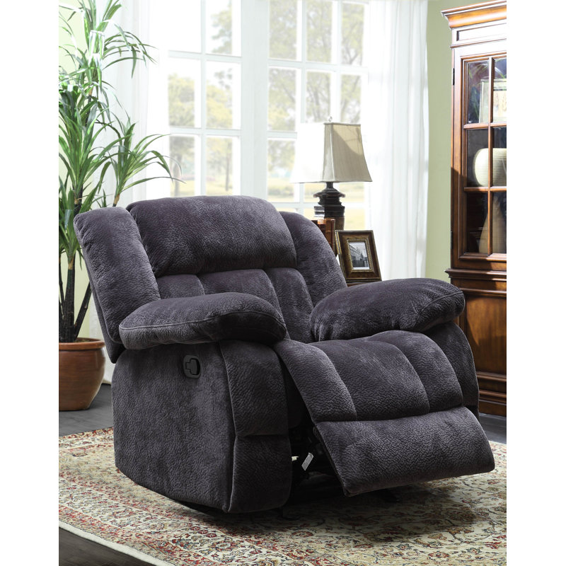 Ecklund Upholstered Recliner, Charcoal