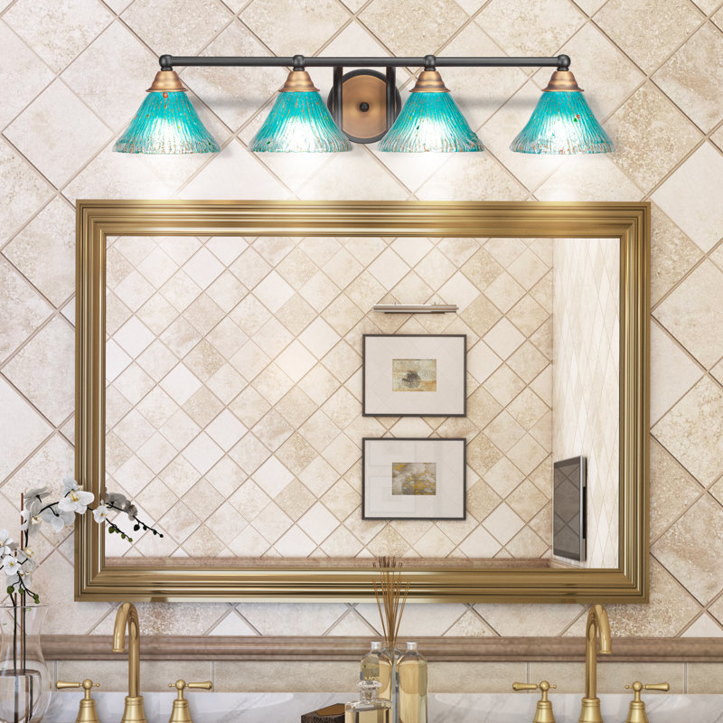 Ayrshire 4-Light Bath Bar, Matte Black/Brushed Gold