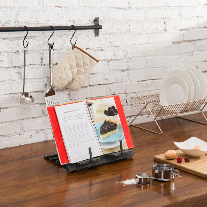 23.4 cm H Solid Wood Book Stand, Grey