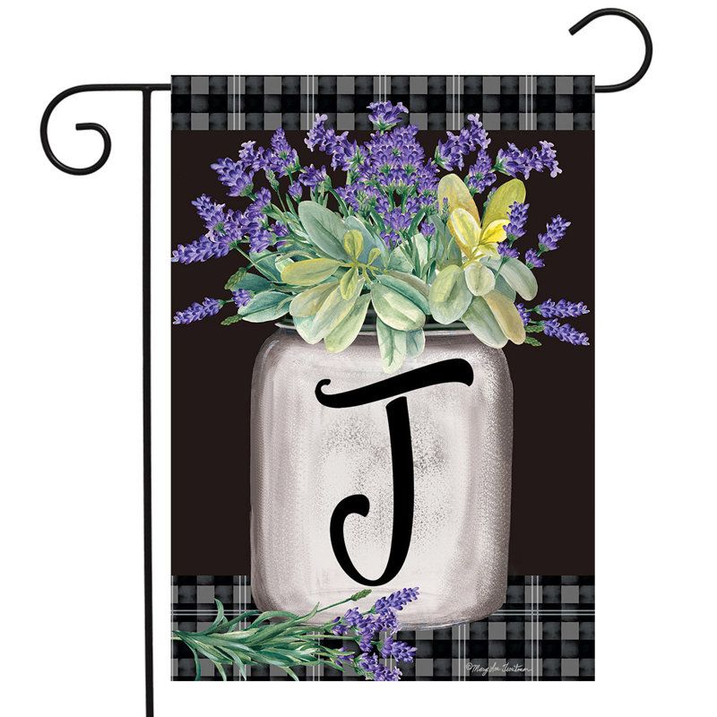 Drapeau de jardin ferme monogramme lettre J