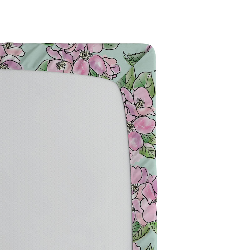 Drap-housse Ambesonne, Drap-housse très grand californien, Fuchsia pâle / motif floral vert fougère