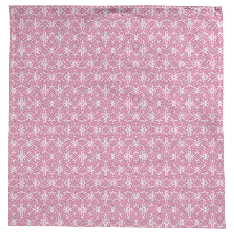 Leffel Geometric 100% Cotton Square Tablecloth, Pink Ornate Circles